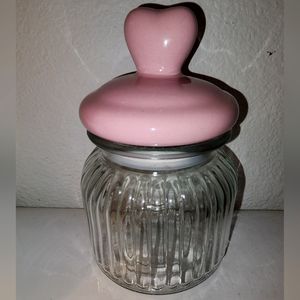 New Beautiful jar with pink heart 💕 lid.